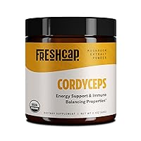 Organic Cordyceps Mushroom Extract Powder - Organic Cordyceps Militaris - Supplement - Energy and Endurance -Real Fruiting Body No Fillers (60 Gram)