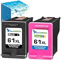 Remanufactured 61XL Replacement for HP 61 Ink Cartridge Combo Pack Used for Envy 4500 4502 5530 DeskJet 2512 1512 2542 2540 2544 3000 3052a 1055 OfficeJet 4630 Printer (1 Black,1 Color)
