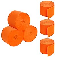 Halloween Streamers Crepe Paper Orange Streamers 492ft 6 Rolls for Halloween Party Wedding Birthday Home Classroom Office Door Wall Party Decorations