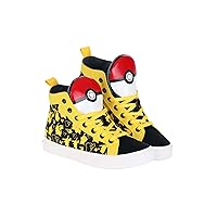 Ground Up Pokemon Pikachu High Top Shoes for Adults - Catch 'Em All in Style! Pokeball Design On Tongue