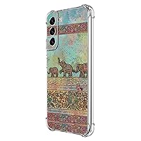 Galaxy S21 FE 5G Case, Tribal Elephants Pattern Drop Protection Shockproof Case TPU Full Body Protective Scratch-Resistant Cover for Samsung Galaxy S21 FE 5G