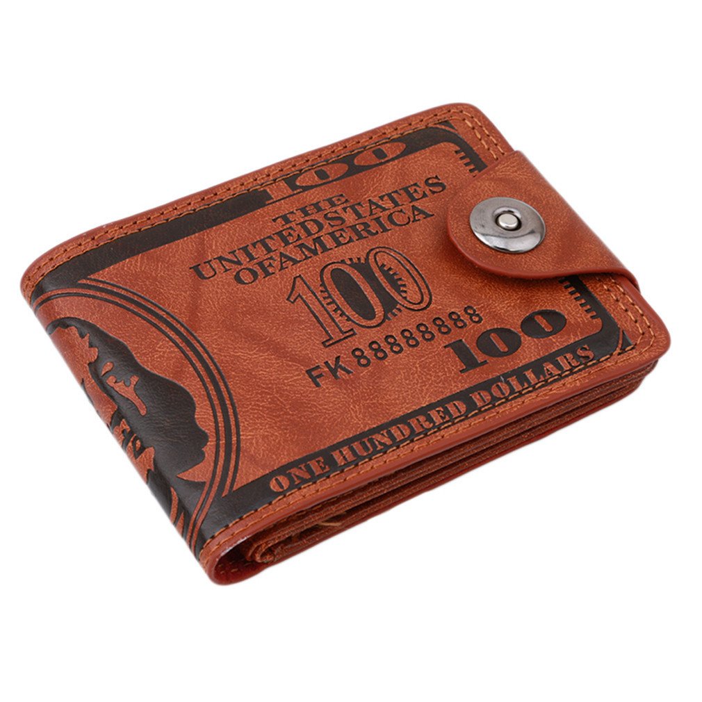 HENGSONG Men US Dollar Bill Wallet PU Leather Credit Card Photo Holder Bifold