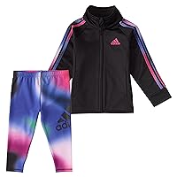 adidas baby-girls Zip Front Glow Tricot Jacket and Printed Tights SetZip Front Glow Tricot Jacket and Printed Tights Set
