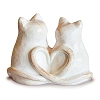 Cats wedding cake topper/rustic vintage look white kitties in love, with heart shaped tails/handmade barn farmhouse cake decoration