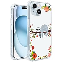 Hi Space Compatible with iPhone 15 Case Sloth 6.1 inch 2023 Cute Animal Design Clear Case Bradypod TPU Cover for iPhone 15 6.1