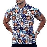Custom Golf Polo T Shirts for Men Design Your Own Personalized Customized Dog Face Short Sleeve T Shirt with Photo Text