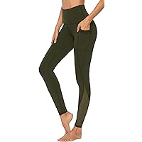 Persit Women's Sports Leggings with Pockets, Opaque, Long Sports Trousers with Mesh Inserts