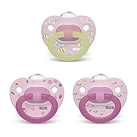 NUK Orthodontic Pacifier Value Pack, Girl, 0-6 Months, 3 Count(Pack of 1)