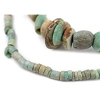 TheBeadChest Ancient Amazonite African Stone Beads #8626 15mm Mali Green Cylinder Gemstone Large Hole 36 Inch Strand Handmade