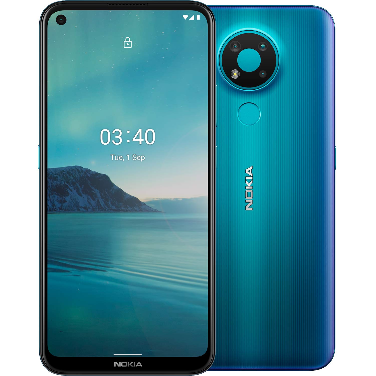 Nokia 3.4 | Android 10 | Unlocked Smartphone | 2-Day Battery | US Version | 3/64GB | 6.39-Inch Screen | Triple Camera | Fjord Blue