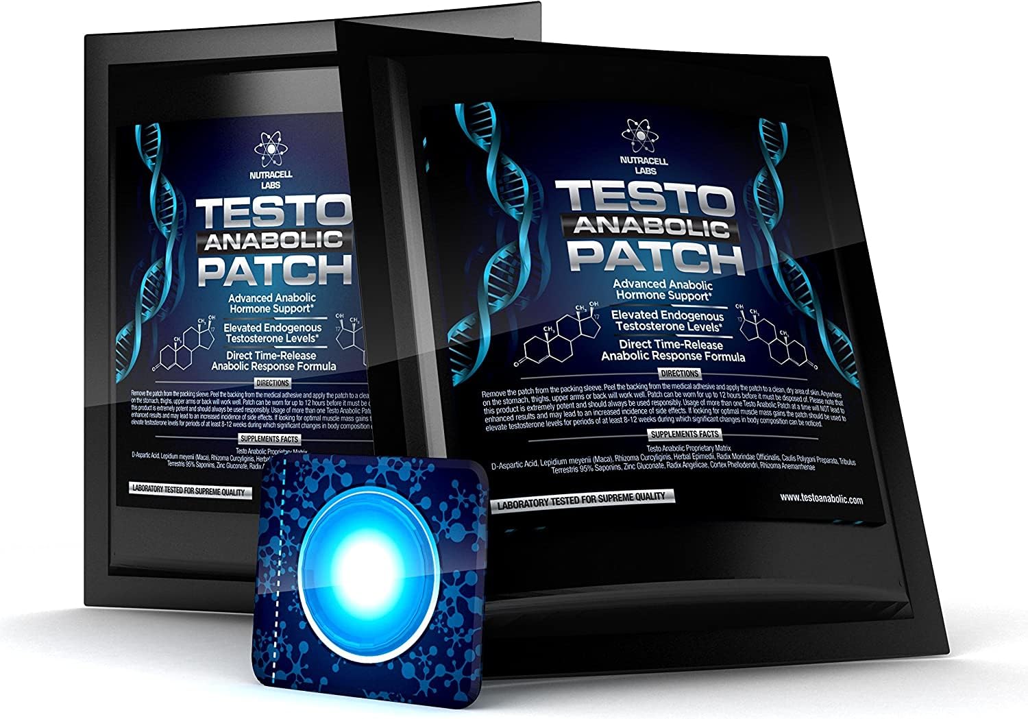 Testo Anabolic Patch : Advanced Testosterone Booster Patch for Muscle Growth & Strength (30 Patches : 1 Month Supply)