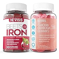 NEVISS Vegan Iron Supplement Gummies + Sugar Free Garcinia Cambogia Gummies