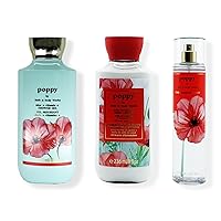 Bath & Body Works Poppy 3-Piece Bundle 8oz Body Lotion, 10oz Shower Gel and 8oz Fine Fragrance Mist