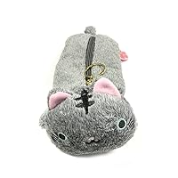 Wrapables® Cute Cat Pouch Plush Pencil Case, Gray