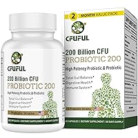 Probiotics for Women and Men - 200 Billion CFU 12 Strains Probiotic for Digestive Immune & Gut, with Organic Prebiotic Shelf Stable Probiotic - 60 Capsules
