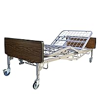 Lumex Full-Electric Bariatric Homecare Bed with Mattress and Head Half Rails, 600 lbs Weight Capacity, Hospital Bed for Home Care and Medical Use, ABL-B700-PKG