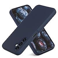 Varikke for Samsung Galaxy A14 5G Case Liquid Silicone, Soft Skin Touch Silicone Gel Rubber Case with Full Camera Lens Protection, Cute Slim Shockproof Protective Cover for Samsung A14 5G, Dark Blue
