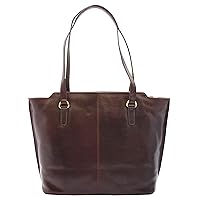 DR357 Women's Large Casual Real Leather Shoulder Handbag Brown