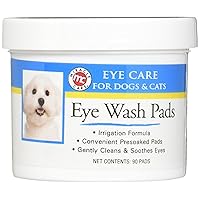 Eye Wash Pads - 90 count; Eye Care for Dogs and Cats, Soft Pet Wipes for Gently Cleaning Eyes, Sterile Cat and Dog Wipes Formulated to Remove Eye Debris