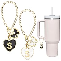 Butterfly Letter Charms for Stanley Cup Accessories, 2PCS Name ID Letter Handle Charms for Stanley Tumbler, Initial Identification Charms for Stanley Cup(Letter S)