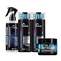 Truss Net Mask Bundle with Deluxe Prime Hair Treatment, Ultra Hydration Plus Shampoo and Conditioner Set