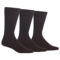 Chaps Men's Soft Touch True Rib Dress Crew Socks-3 Pair Pack-Modal Blend and Embroidered Detail