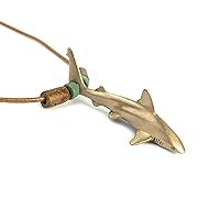 Shark Necklaces for Men and Women - Reef Shark Bronze Pendant- Shark Gifts for Women and Men, Gifts for Shark Lovers, Beachy Jewelry, Shark Charm, Sea Life Jewelry, Ocean Jewelry