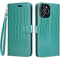 Wallet Case for iPhone 13/13 Pro/13 Pro Max, Crocodile Pattern Leather Magnetic Flip Case with Cards Pocket Stand Feature Full Protection Protective Cover (Color : C, Size : 13pro max 6.7