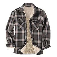 Plaid Mens Shirts Fleece Thick Casual Fashion Plaid Printing Loose Lapel Long Sleeve Shirt