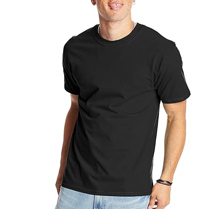 Hanes Mens Beefyt T-Shirt, Classic Heavyweight Cotton Crewneck Tee, Roomy Fit, 1 Or 2 Pack, Available in Tall