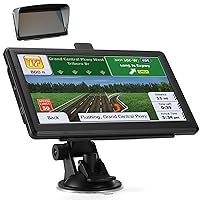 GPS Navigator for car，Touch Screen Car GPS System，Voice Turn Direction Guidance, GPS Navigation for Car Support Speed Red Light Warning, Support MP4, Music and Games.Free Lifetime Map Update (7inch)