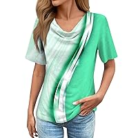 Women Tops and Blouses,Plus Size Printed Loose Short Sleeve Shirt Summer Casual Vintage T Shirt Trendy 2024 Tee