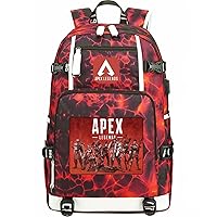 APEX Legends Graphic Travel Bag with USB Charing Port,Lightweight Canvas Bookbag Large Laptop Rucksack for Teens