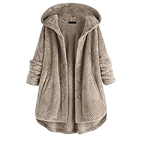RMXEi plus size coats for women Women's Fashion Autumn/Winter Hooded Reversible Fleece Sweatshirt Jacket