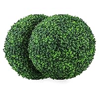 Sunnyglade 2 PCS 15.7 inch 4 Layers Artificial Plant Topiary Ball Faux Boxwood Decorative Balls for Backyard, Balcony,Garden, Wedding and Home Décor (15.7 inch)
