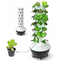 Hydroponics Tower, 6 Floor 36 Pods Hydroponic Growing System, Garden Tower Aeroponics Growing Kit for Herbs, Fruits and Vegetables Planting