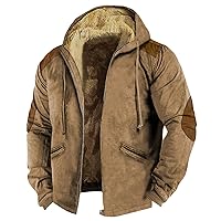 Men's Winter Coat Plus Size Sherpa Fleece Lined Jacket Hoodie Full Zip Long Sleeve Thicken Warm Sweatshirt Outwear