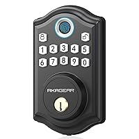 DS10 Fingerprint Door Lock - Keyless Entry Door Lock, Electronic Keypad Deadbolt, Smart Door Lock, Keypad Lock for Front Door, Auto-Lock & One Touch Locking - Matte Black