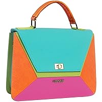 AONELAS HEREJE Women Shoulder Bag - Chic Top Handle Leather Handbag - Retro Colorful Crossbody Bag - Luxury PU Leather Handbag with Detachable Strap