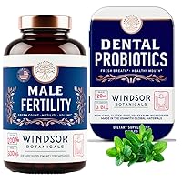 WINDSOR BOTANICALS Male Fertility Supplement and Dental Probiotics Men's Health and Wellness Bundle