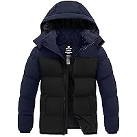 wantdo Men's Warm Puffer Jacket Thicken Waterproof Winter Coat with Detachable Hood