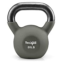 Yes4All Neoprene Coated & Kettlebell Sets - Hand Weights for Home Gym & Dumbbell Weight Set training 50 lb