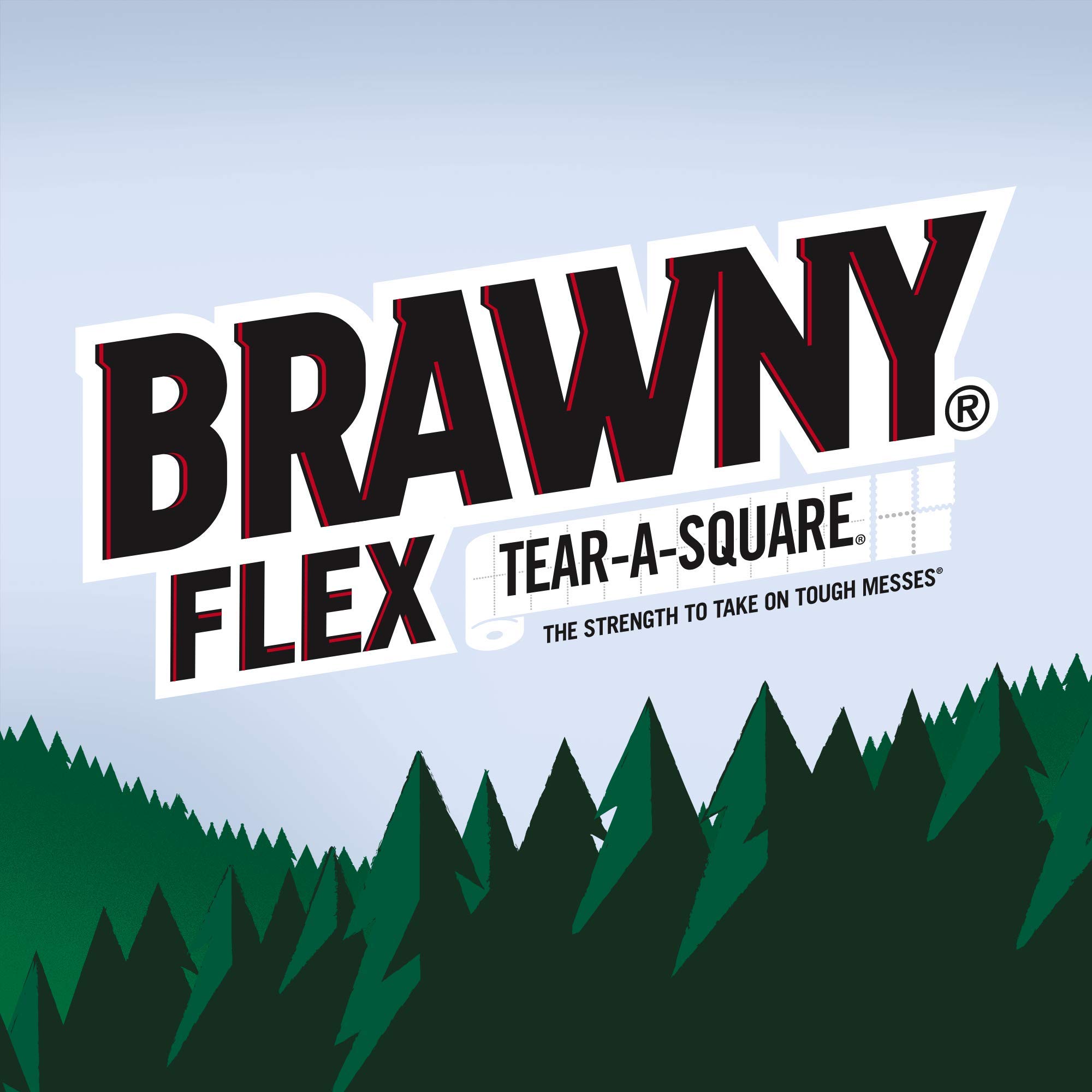 Brawny Flex Paper Towels, 8 Triple Rolls = 24 Regular Rolls, Tear-A-Square, 3 Sheet Size Options, Quarter Size Sheets