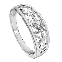 925 Sterling Silver Tapered Hawaiian Sea Turtle and Starfish Ring Wedding Engagement Promise Band, Nickel Free Hypoallergenic for Sensitive Skin, with Gift Box