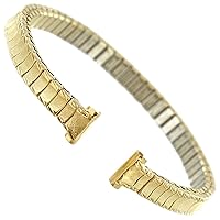 Ladies Bracelet Watch Band - Gold Tone Stainless Steel w/ 8mm Lug 738/33 X-Long