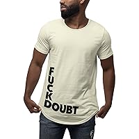 ShirtBANC Mens Graphic F**K Doubt Dropcut Shirt Hustle Motivaiton Tee, XS-3XL