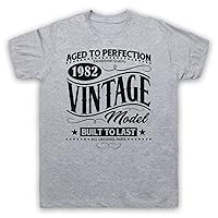 Men's 1982 Vintage Model Born in Birth Year Date T-Shirt