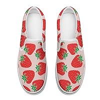 Strawberry Daydream Women's Slip on Canvas Non Slip Shoes for Women Skate Sneakers (Slip-On)