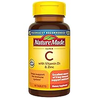 Nature Made Super C with Vitamin D3 and Zinc, Dietary Supplement for Immune Support, 60 Tablets, 60 Day Supply