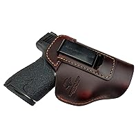 Relentless Tactical The Defender Leather IWB Holster | Made in USA | Fits Glock 17 19 19X 22 26 43 43X 45 | Taurus GC3 | S&W M&P Shield | Canik TP9 Elite | Sig P229 | Plus All Similar Sized Handguns